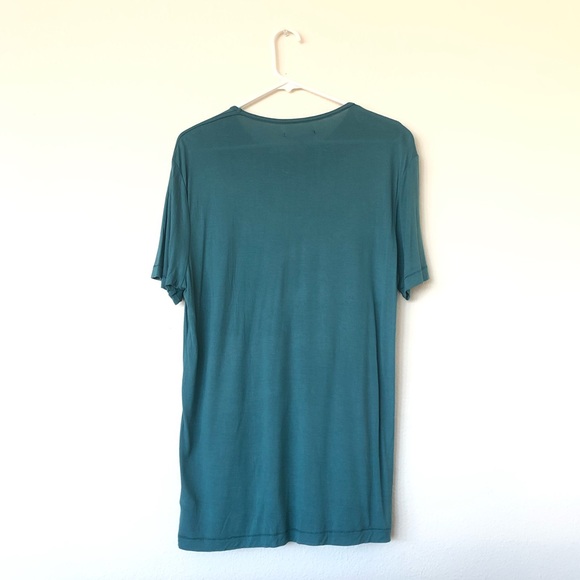 7 All For Mankind Long Green T Shirt - Picture 2 of 6